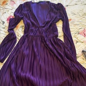 Zara Deep Purple Long Sleeve Dress